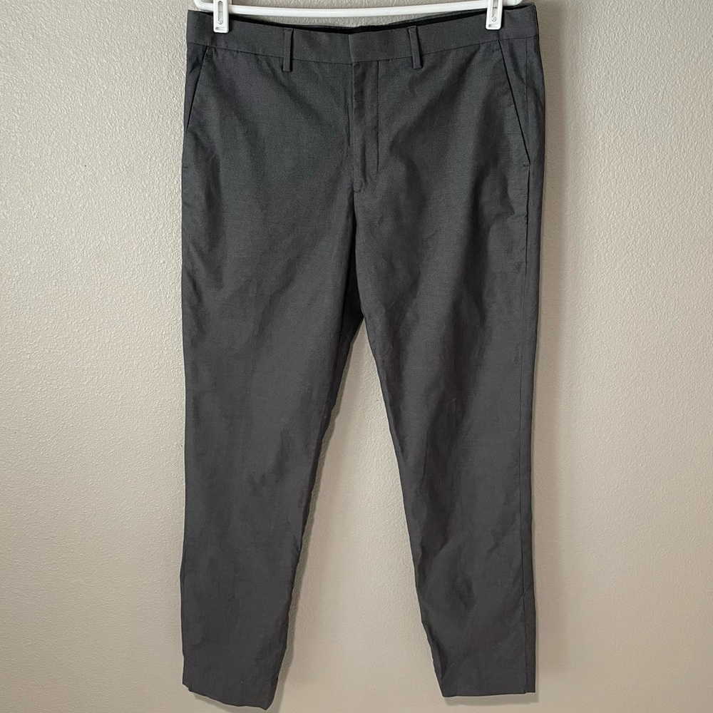 Express Mens Dress Pant Extra Slim Gray Trouser 34/32